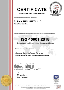 Image of Certificate 45001:2018